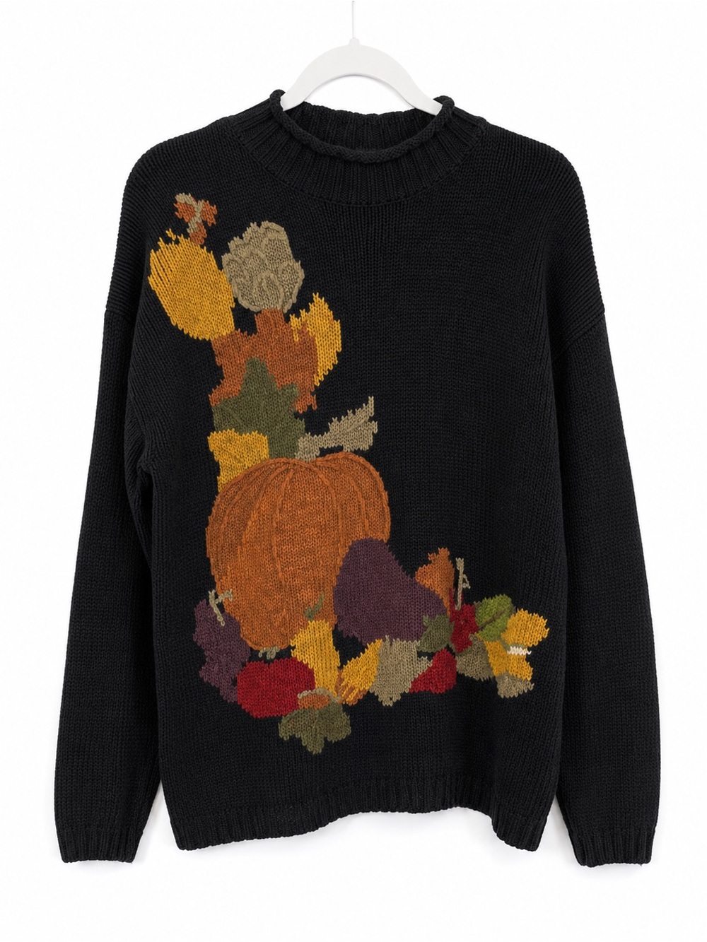 Vintage Chaus Large Fall Harvest Pumpkin Novelty Sweater Womens Autumn Ramie